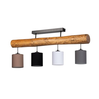 Plafón Furesta marrón/negro/blanco/gris 4 luces