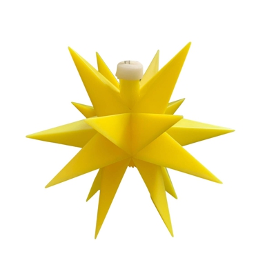 Estrella LED interior 18 puntas, Ø 12 cm amarillo