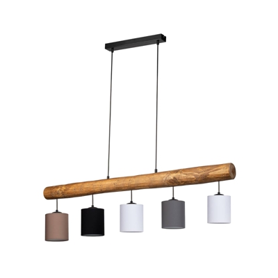 Colgante Furesta marrón/negro/blanco/gris 5 luces