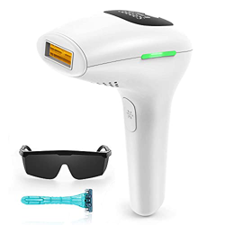 Sistema de depilación láser IPL, 500.000 destellos con 5 ajustes de energía, removedor de pelo permanente sin dolor para cara, piernas, axilas, cara,  en oferta