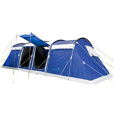 Skandika Montana Sleeper - Tienda de campaña Familiar para 8-10 Personas - cabinas oscuras para Dormir - Columna de Agua de 5.000 mm (Protec Sleeper 8