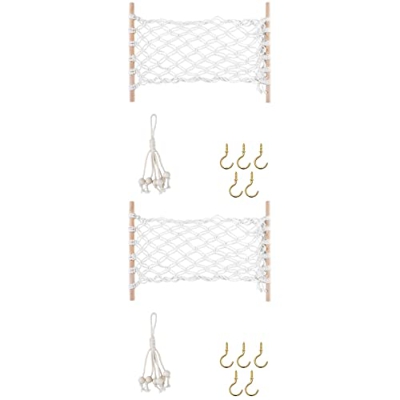 Toyvian 2 Set Fruta Hamaca Hamaca Colgante Fruta Hamaca Macrame Bohemian Handwoen Algodón Veggie Banana Hamacas Espacio Ahorro Decoraciones