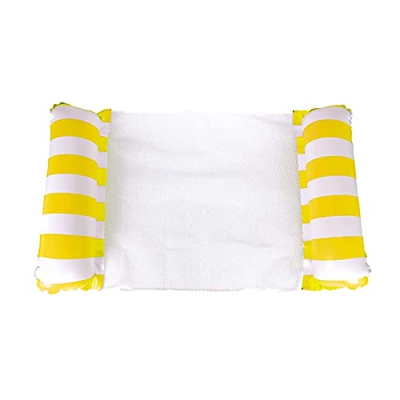 Hamaca hinchable para piscina, 4 en 1, tumbona para piscina, tumbona para piscina, salón de agua, cama para adultos, 120 x 70 cm (amarillo)