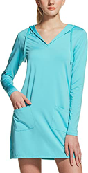 TSLA Fss66 - Vestido de playa para mujer (UPF 50+, manga larga, protección SPF/UV), color azul precio