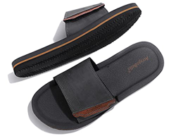 ARRIGO BELLO Chanclas para Hombre Piscina Sandalias de Punta Abierta Cuero Cómodo Verano Playa Flip Flop Tamaño Talla 41-46（C Gris, 43) en oferta
