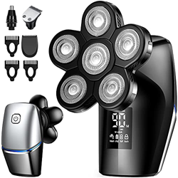 ATEEN Maquinilla de afeitar eléctrica para hombres calvos, afeitadora eléctrica seca y húmeda, recargable con pantalla LED 4 en 1 6D flotante cabeza d en oferta