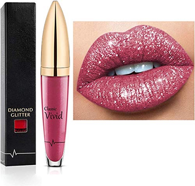 Lápiz labial de larga duración con brillo de diamante de 18 colores, lápiz labial líquido metálico, fácil de aplicar y limpiar, duradero e impermeable