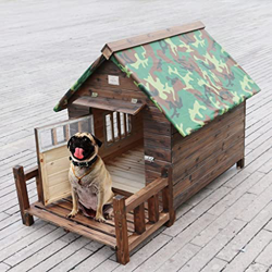 Casetas para perros Cerca De La Casa De Mascotas Al Aire Libre A Prueba De Lluvia Casa De Perro De Madera Maciza Pequeña Y Mediana Casa De Perro Grand precio