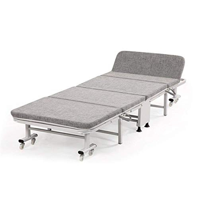 KAUTO Cama Plegable de Madera prensada Gris Cama Plegable Tumbona de Metal, Carga estática, Respaldo Resistente a la oxidación Ajuste de 5 Posiciones 