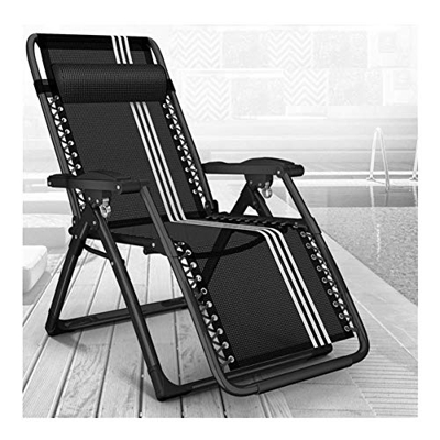 KAUTO Tumbonas y sillones reclinables de jardín, Color Negro, Plegable, Ajustable, Tumbona, Tumbona de jardín, reclinable para la Playa, Piscina, Pati