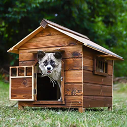 Casa Para Perros Con Aislamiento De Madera Para Exteriores, Casa Para Perros En Interiores Y Exteriores Con Puertas Y Ventanas, Adecuada Para Refugios en oferta