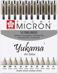 Sakura Pigma Yukama® Art Edition - Rotuladores de punta fina (10 unidades, n.º 003-12), color negro precio