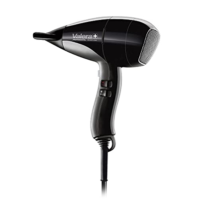 Valera Swiss Nano Light 6001, secador de pelo profesional con ionizador, práctico, ligero y compacto, 1800 vatios, color Negro