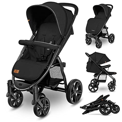 LIONELO Annet Silla de Paseo Para niños hasta 22 kg 0-48M Ajuste del respaldo hasta posición horizontal Capucha XXL Plegable fácil con ventana Mosquit