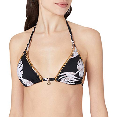 Banana Moon NUCO Leaf Parte Superior de Bikini, Negro, 38 para Mujer