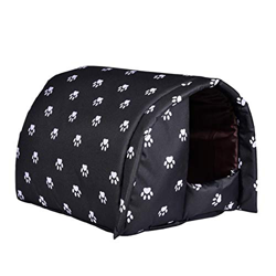 ORTUH Caseta para gatos al aire libre, resistente al invierno, impermeable, plegable, para el exterior, resistente a la lluvia, para perros, gatos, vi precio
