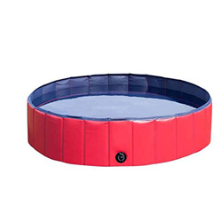 Piscina para perros y gatos, plegable, para interiores y exteriores, inflar, al aire libre, verano, baño, cachorro, piscina, estanque de agua, rojo, p precio