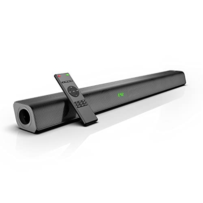 Barra de Sonido 2.0 Channel 120w, Altavoz Bluetooth 5.0 con HDMI ARC, Graves Integrados, DSP para TV (con AUX, USB, Conexión Optica) para Cine en Casa