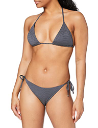 Emporio Armani Swimwear Triangle Rem.Cups & Brief W/Bows Bikini Silver & Bronze Juego Biquini, Azul Marino a Rayas, M para Mujer precio