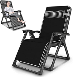 KAUTO Silla reclinable Plegable Zero Gravity Lounge Chair Sillas de terraza de Gran tamaño Tumbonas de Patio Silla de Playa Plegable, con cojín para l características