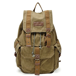 Gootium Bolso de lona vintage, Mochila Casual Clásica Unisex, Militar Verde características