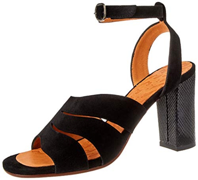 Chie Mihara Banat, Sandalia con taln Mujer, Black, 38 EU