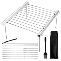 LAOYE Parrilla plegable de acero inoxidable para camping, parrilla para exteriores, portátil, 31 cm x 28 cm x 20 cm, mini parrilla para picnics, patio en oferta