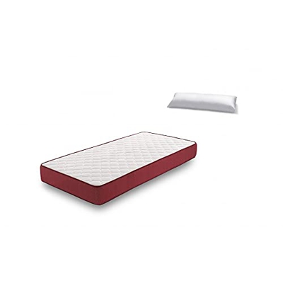 HOGAR24 ES -BZ62-Colchón Viscoelástico 90 x 180 cm + Almohada Tacto Pluma, con Tejido 3D y Aloe Vera, Higiénico-Transpirable.