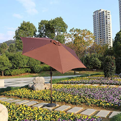 Sombrillas Sunbrella, 9 '(2,7 m) Paraguas de patio paraguas al aire libre con 8 costillas robustas, paraguas de patio paraguas paraguas aluminio barra precio