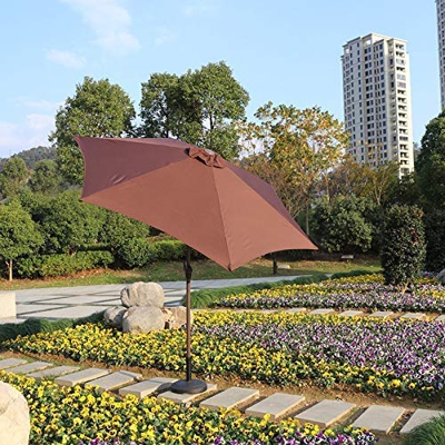Sombrillas Sunbrella, 9 '(2,7 m) Paraguas de patio paraguas al aire libre con 8 costillas robustas, paraguas de patio paraguas paraguas aluminio barra