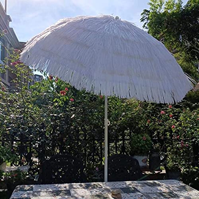 XMcKJ Sombrillas Sunbrella, Parasol Hawaiano 2m / 6.6ft, Paraguas Patio al Aire Libre se Puede inclinar, Ajuste de Altura, Paraguas de Playa para Aren