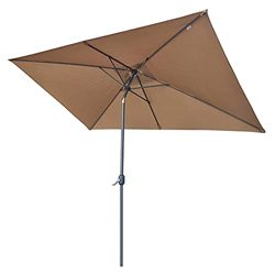 XMcKJ Sombrillas Sunbrella, 2M / 6.6FT Patio Paraguas Rectangular, Paraguas Patio al Aire Libre se Puede inclinar 60 °, Paraguas de Mesa con manivela, en oferta