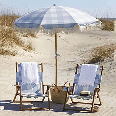 XMcKJ Sombrillas Sunbrella, 200 cm / 6.6 pies Patio Paraguas con Paraguas Paraguas Patio al Aire Libre Playa Paraguas portátil 8-Costilla/Paraguas de 