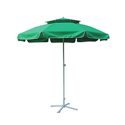 Sombrillas Sunbrella, Jardín doble, paraguas a prueba de viento y de playa estable, sombra de sol al aire libre de 2.4 m para la playa / piscina / par