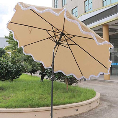 XMcKJ Sombrillas Sunbrella, 2.7m / 9 pies Gran Paraguas de Patio al Aire Libre con botón de manivela e inclinación para jardín Balcón Backyard Beach P