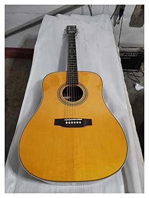 Baimelong Guitarra acústica 28s Guitarra ACUSTICA ACUSTICA Solid Top Dreadnought Acústica Guitarra eléctrica Adecuada para Jugadores en Todas Las etap