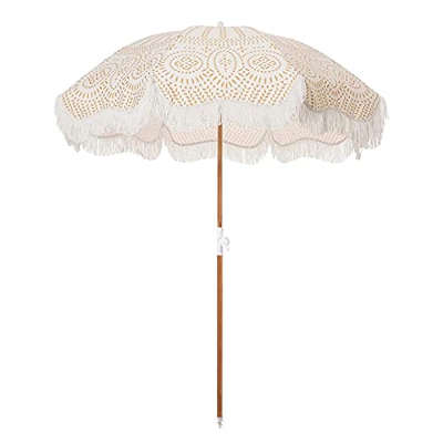 Sombrillas Sunbrella, Coche de sombrillas de patio 6.5 pies, paraguas del patio al aire libre, paraguas del mercado, con 8 costillas sinceras sombrill