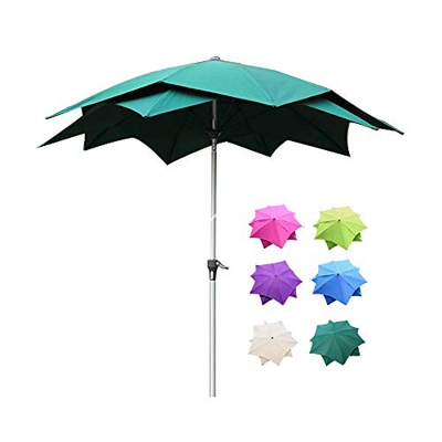 Sombrillas Sunbrella, Paraguas de patio de la costilla de la costilla de la fibra de vidrio de poste de aluminio con la manivela, el paraguas portátil