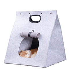 LYJL Camilla de Fieltro para Gatos de Cuatro Estaciones Primavera/Verano Camilla portátil Plegable para Gatos Camilla Desmontable para Perros,Gris precio