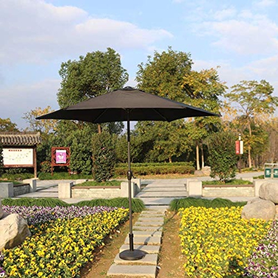 Sombrillas Sunbrella, 9 '(2,7 m) Paraguas de patio paraguas al aire libre con 8 costillas robustas, paraguas de patio paraguas paraguas aluminio barra