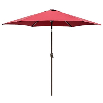 Sombrillas Sunbrella, 9 '(2,7 m) Paraguas de patio paraguas al aire libre con 8 costillas robustas, paraguas de patio paraguas paraguas aluminio barra