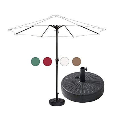 Sombrillas Sunbrella, 2.7m grande, paraguas de jardín con manivela, protección UV 40 + / impermeable, paraguas de patio de aluminio para balcón, terra