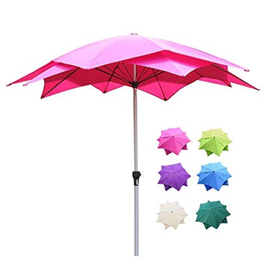 Sombrillas Sunbrella, Paraguas de patio de la costilla de la costilla de la fibra de vidrio de poste de aluminio con la manivela, el paraguas portátil