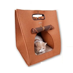 LYJL Camilla de Fieltro para Gatos de Cuatro Estaciones Primavera/Verano Camilla portátil Plegable para Gatos Camilla Desmontable para Perros,Marrón en oferta