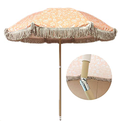 Sombrillas Sunbrella, Patio al aire libre de 6.6FT / 2M Paraguas, diseño de tasel de paraguas, paraguas del patio de Sunbrella, con función de inclina precio