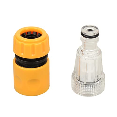 KAMONDA Conector de Agua, Adaptador de Lavadora de Coche, Conector de Lavadora de Alta presión y Juego de Filtro de Agua, 6,4x3,3 cm, Naranja