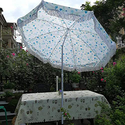 XMcKJ Sombrillas Sunbrella, 2 M / 6.6FT Patio Exterior Paraguas 8 Costillas con función de inclinación y Adornos de Borla, para Playa/Piscina/Jardín/B precio