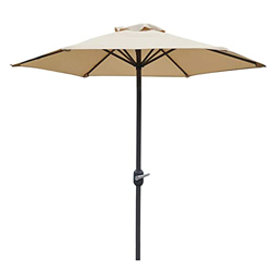 Sombrillas Sunbrella, Jardín de 2 m, paraguas de patio de mercado de hierro al aire libre, con manivela, 6 costillas, sombra al aire libre y protecció en oferta