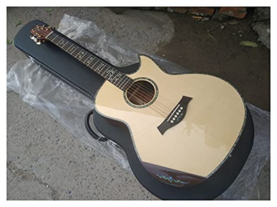 Baimelong Guitarra Hecha a Mano AAAA Todas Las Maderas sólidas personalizan la Guitarra de un Solo Corte de la Guitarra eléctrica acústica Adecuada pa