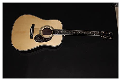 Baimelong Guitarra All Solid Wood Fancy Dreadnought Guitar Professional Acústica Guitarra eléctrica Adecuada para Jugadores en Todas Las etapas. BAIME